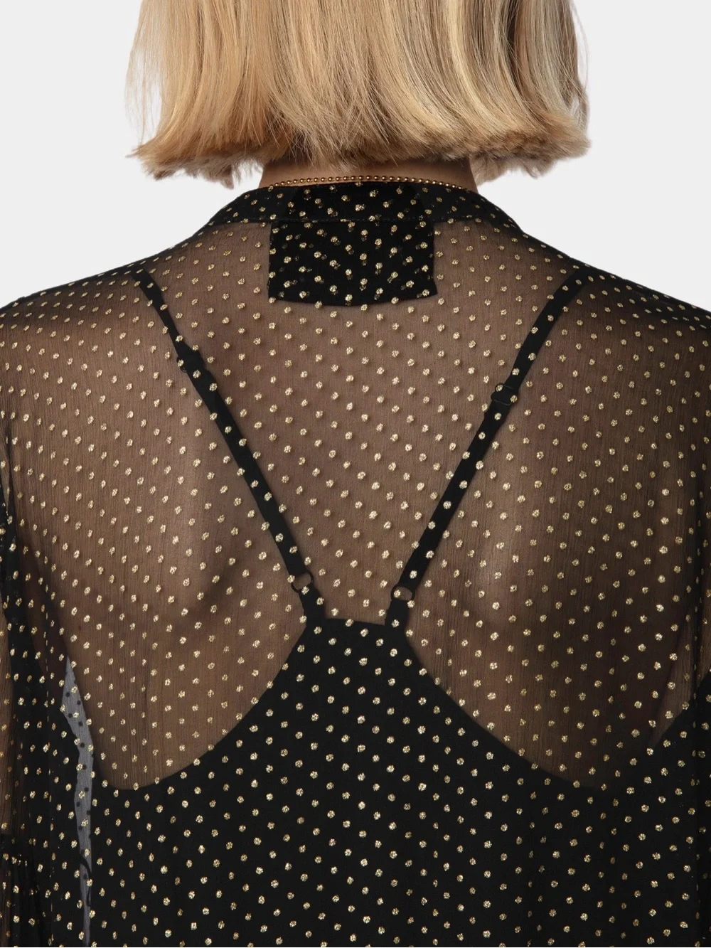 Zadig & Voltaire Randy Mousseline Sparle Noir Dress - Picture 6 of 13
